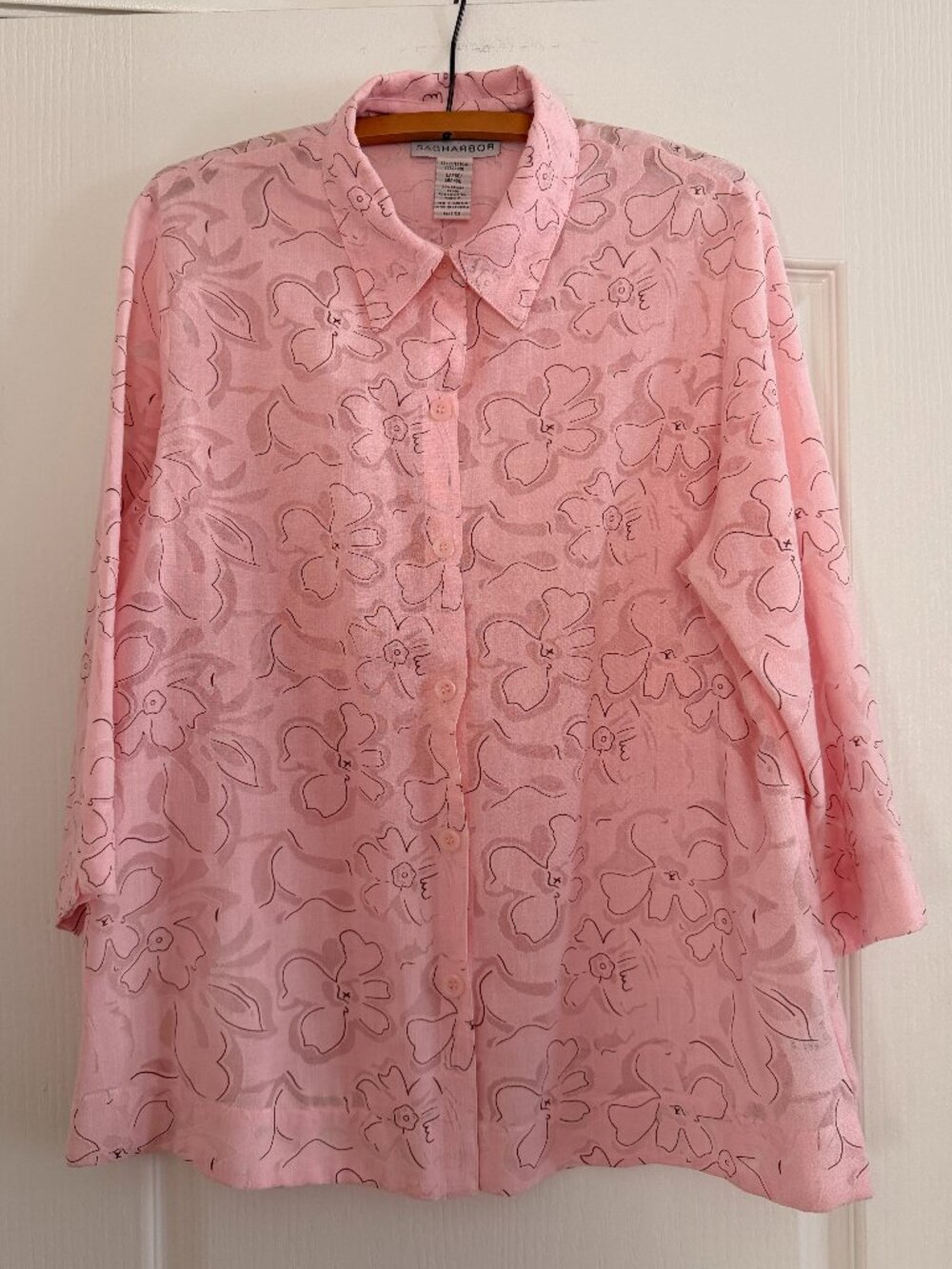 Sag Harbor 3/4 Length Sleeve Blouse - Size L